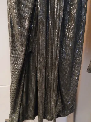 Conjunto lentejuelas kaki T.38/40