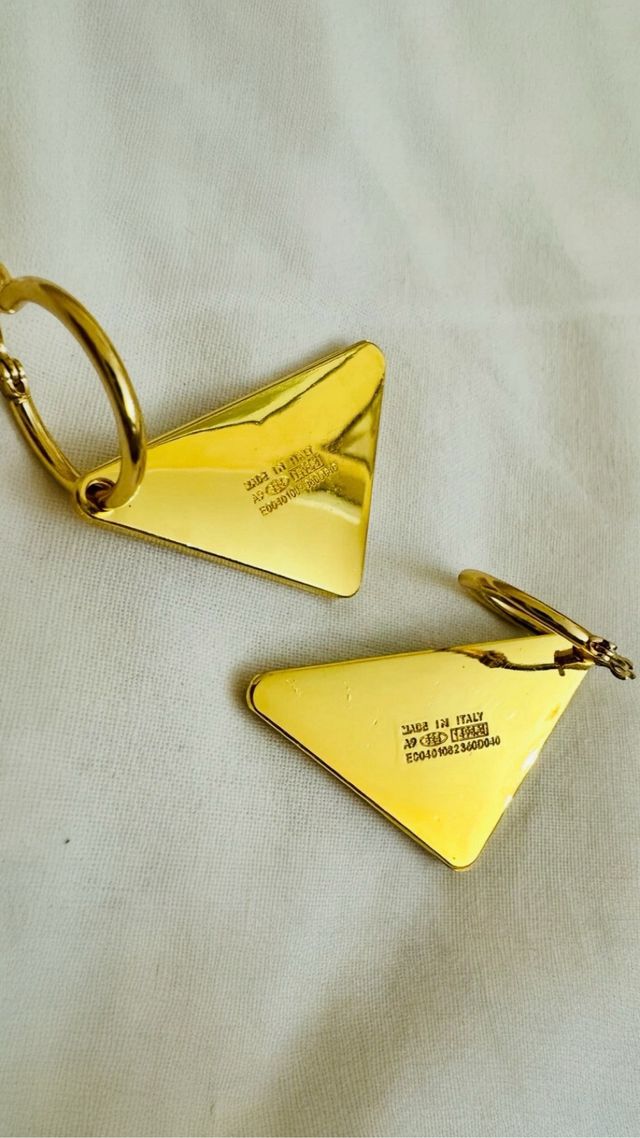 Orecchini Prada Triangolari Oro