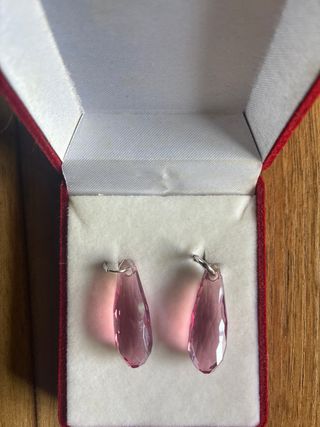 Pendientes lágrima Swarovski rosa