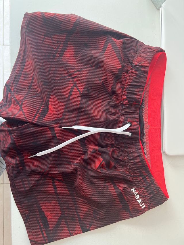 Costume da bagno per bambino rosso Nabaiji