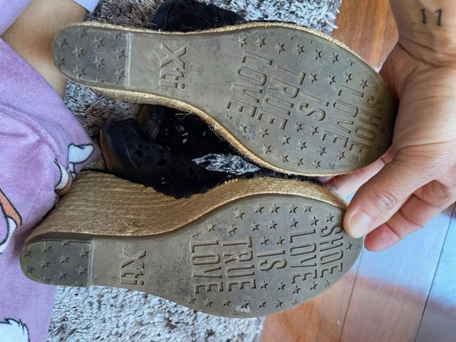 Sandalias de cuña negras talla 37