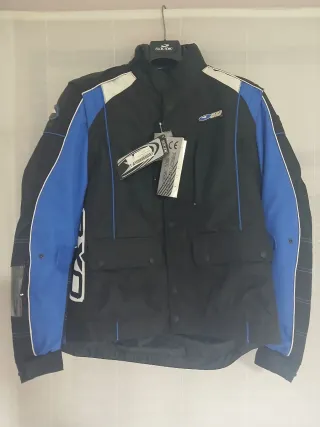 Chaqueta Biker Moto AXO Negra y Azul