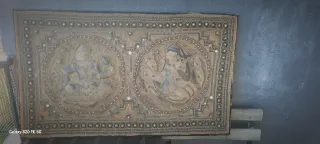 Tapiz bordado antiguo figuras orientales
