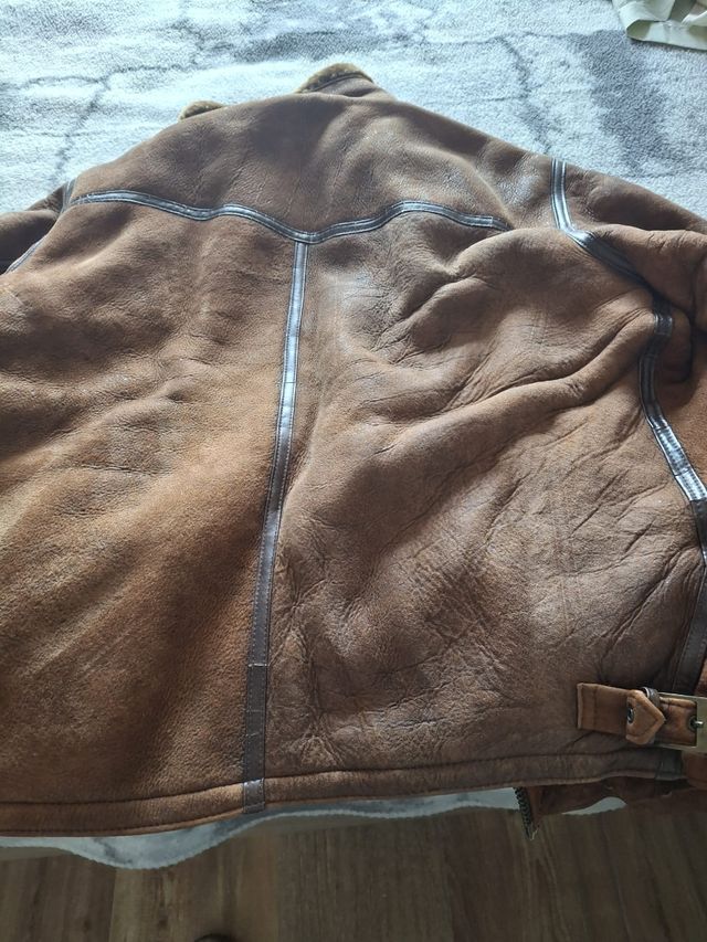 Cazadora de piel auténtica marrón