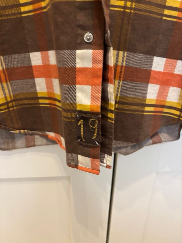 Camicia a quadretti marrone e arancione Hugo Boss