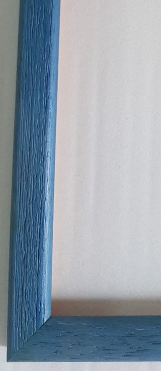 Cornice in legno blu graffiata cm 21,5x10,5