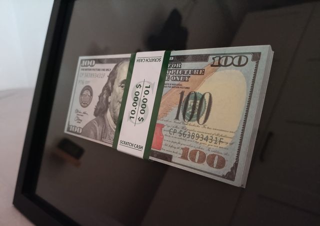 Cuadro Fajo Billetes $100 Decorativo