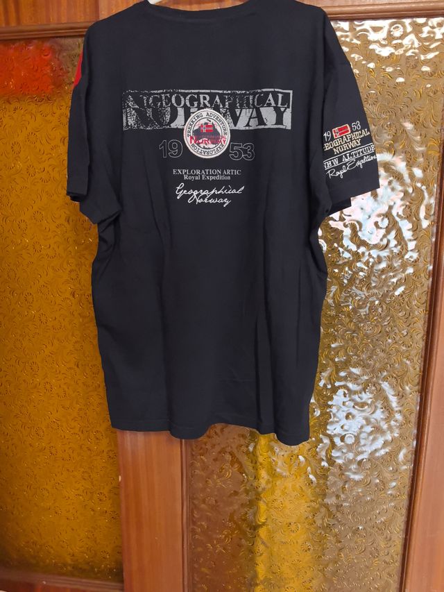 Camiseta Geographical Norway Negra Talla XL