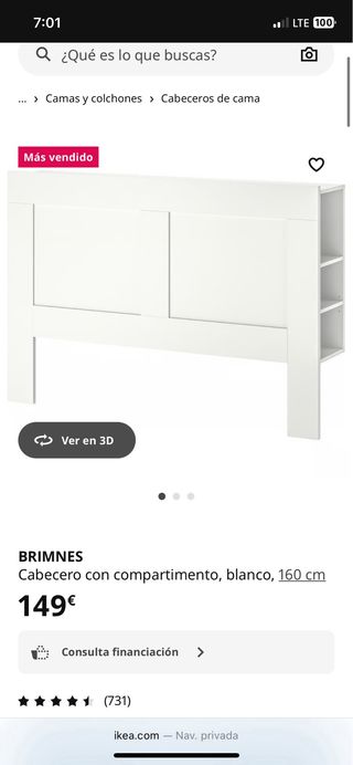 Cabecero Brimnes Ikea Blanco