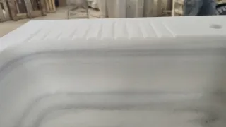 Fregadero de mármol blanco Macael