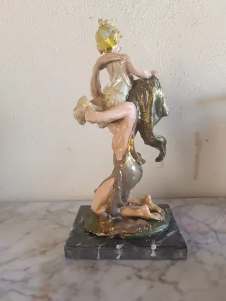 Figura Maternidad Mujer con Niño Policromada