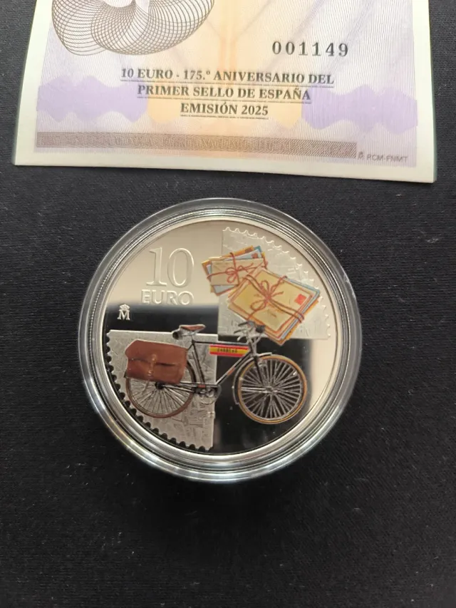 Moneda 10€ España 175 Aniversario Sello 2025