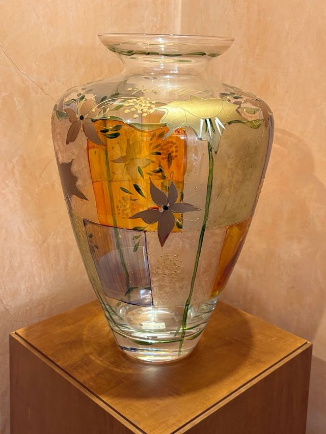 Jarrón Rabat Cristal Firmado Multicolor