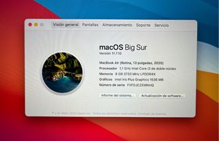 MacBook Air 2020 251GB Plata