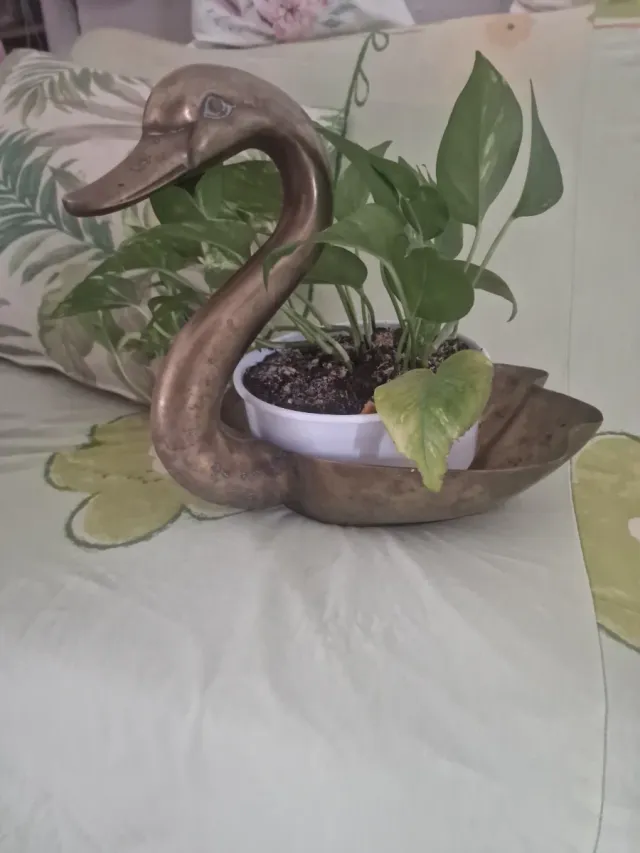 Pato de bronce decorativo