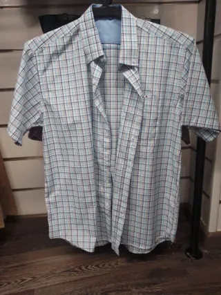 Camisa cuadros manga corta Talla L