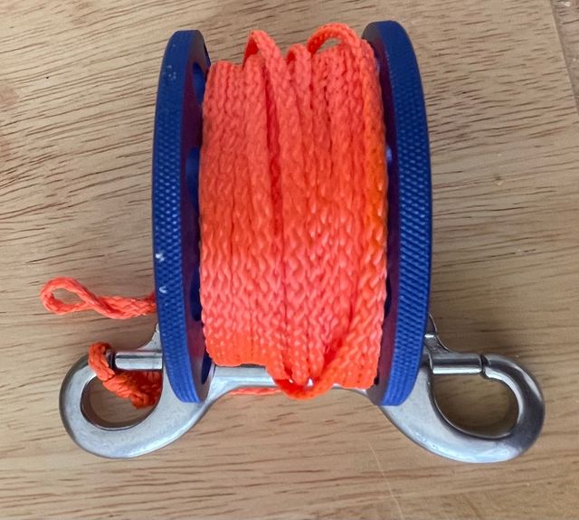 Carrete Buceo Aluminio 15m Azul