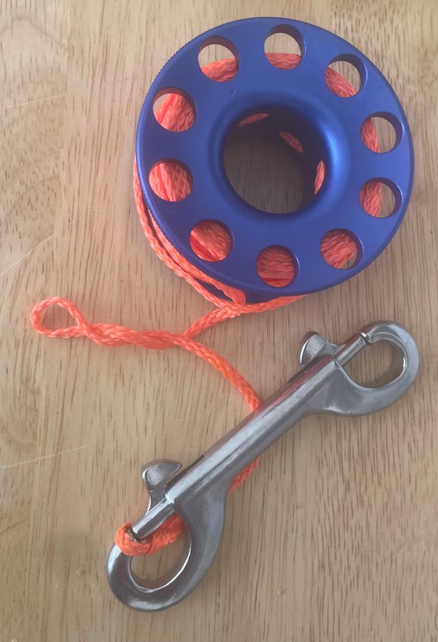 Carrete Buceo Aluminio 15m Azul