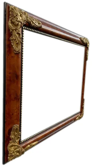 Cornice Legno Radica Noce cm. 40x50 con Fregi Oro