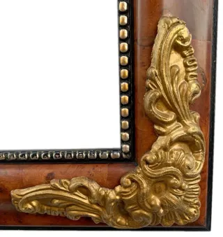 Cornice Legno Radica Noce cm. 40x50 con Fregi Oro