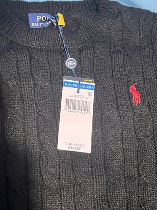 Sudadera Polo Ralph Lauren Negra Cable Knit