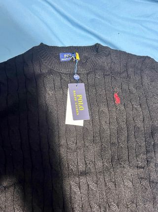 Sudadera Polo Ralph Lauren Negra Cable Knit