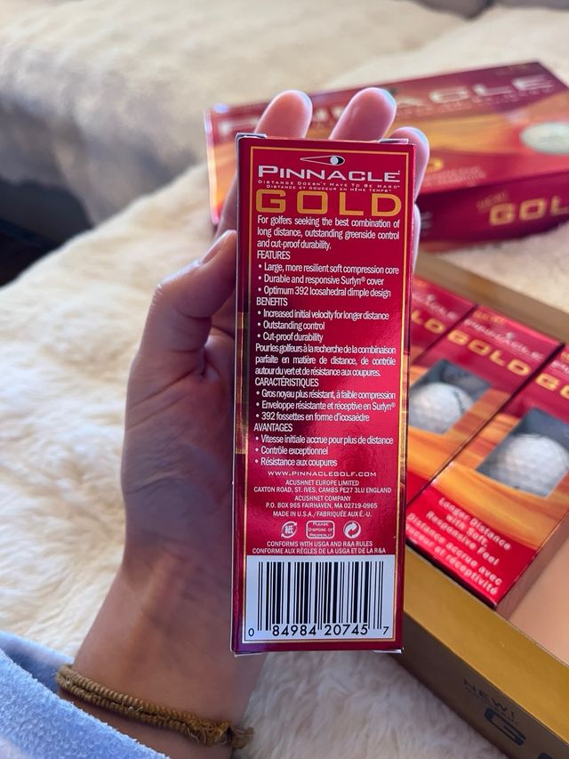 15 Pelotas de Golf Pinnacle Gold