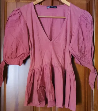 Blusón Zara Rosa Talla S