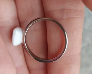 Anello Argento 925 Ceramica Bianca Brillanti