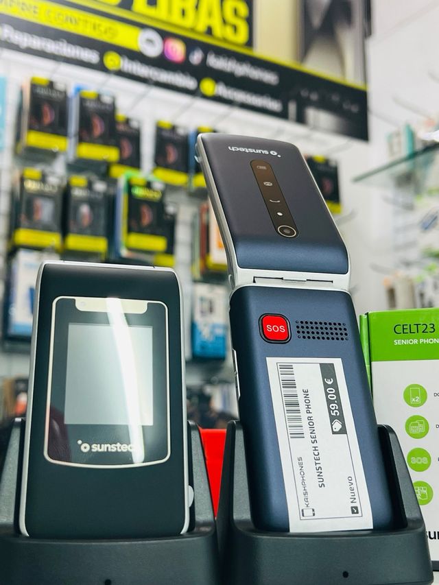 Teléfono Sunstech Senior - Azul/Plateado