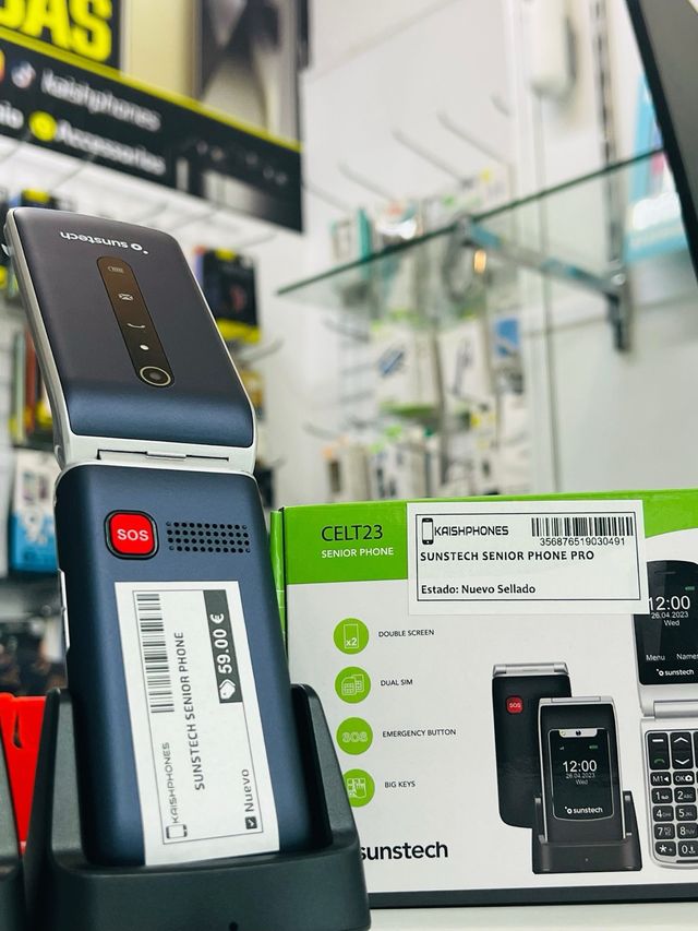 Teléfono Sunstech Senior - Azul/Plateado