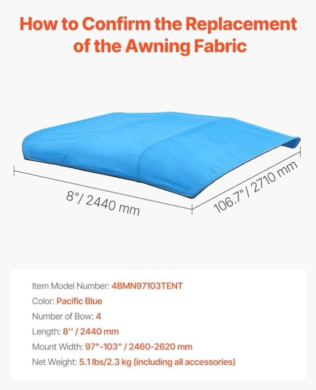 Toldo para Barco de poliéster.