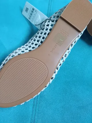 Manoletinas Parfois Beige/Blanco