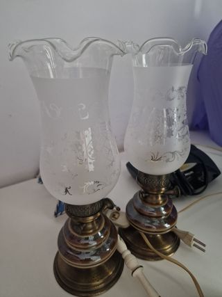 Lámpara techo vintage 6 brazos + lámparas mesilla