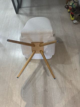 Silla Comedor Tapizada Madera Beige