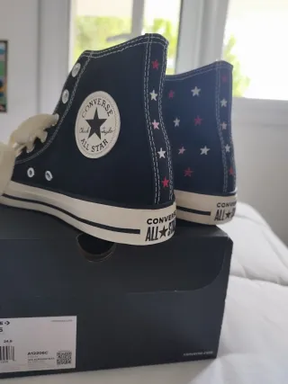 Converse All Star Negras Talla 38 Estrellas
