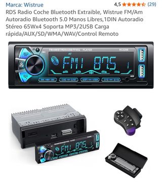 Radio Coche Bluetooth Wistrue Extraíble