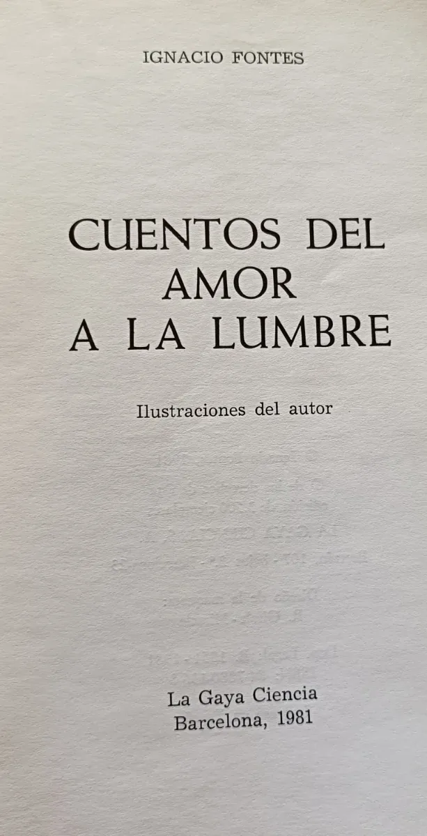 Cuentos de Amor a la lumbre.Ignacio Fontes.