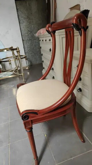 6 Sillas Comedor Madera Tapizadas. 50€ unidad.