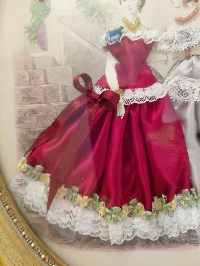 Cuadro moda francesa ovalado dorado