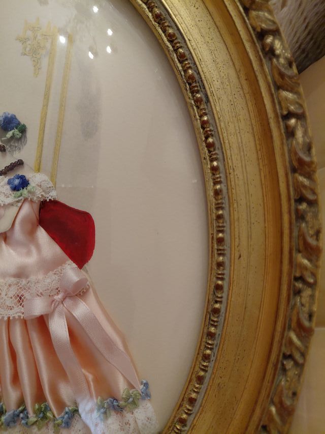 Cuadro moda francesa ovalado dorado