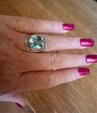 Anillo Plata y Topacio Azul