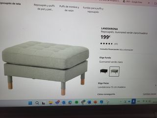 Sofá 3 plazas + reposapiés Ikea Landskrona