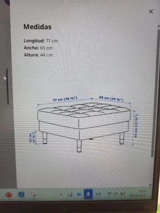 Sofá 3 plazas + reposapiés Ikea Landskrona