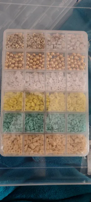 Abalorios para pulseras - Beige y Dorado