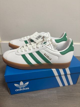 Zapatilla Adidas Gazelle Blanca y Verde
