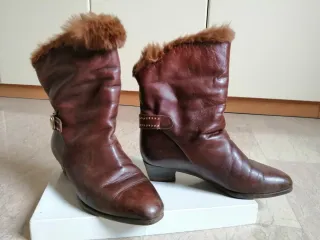 Stivaletti donna vera pelle e pelliccia