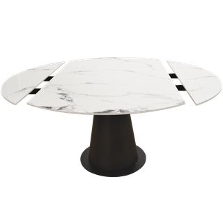 Mesa redonda extensible porcelánico