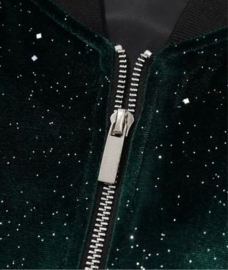 Chaqueta de lujo terciopelo verde con brillos