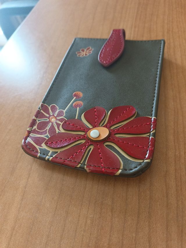 Tarjetero Menkai vintage flores